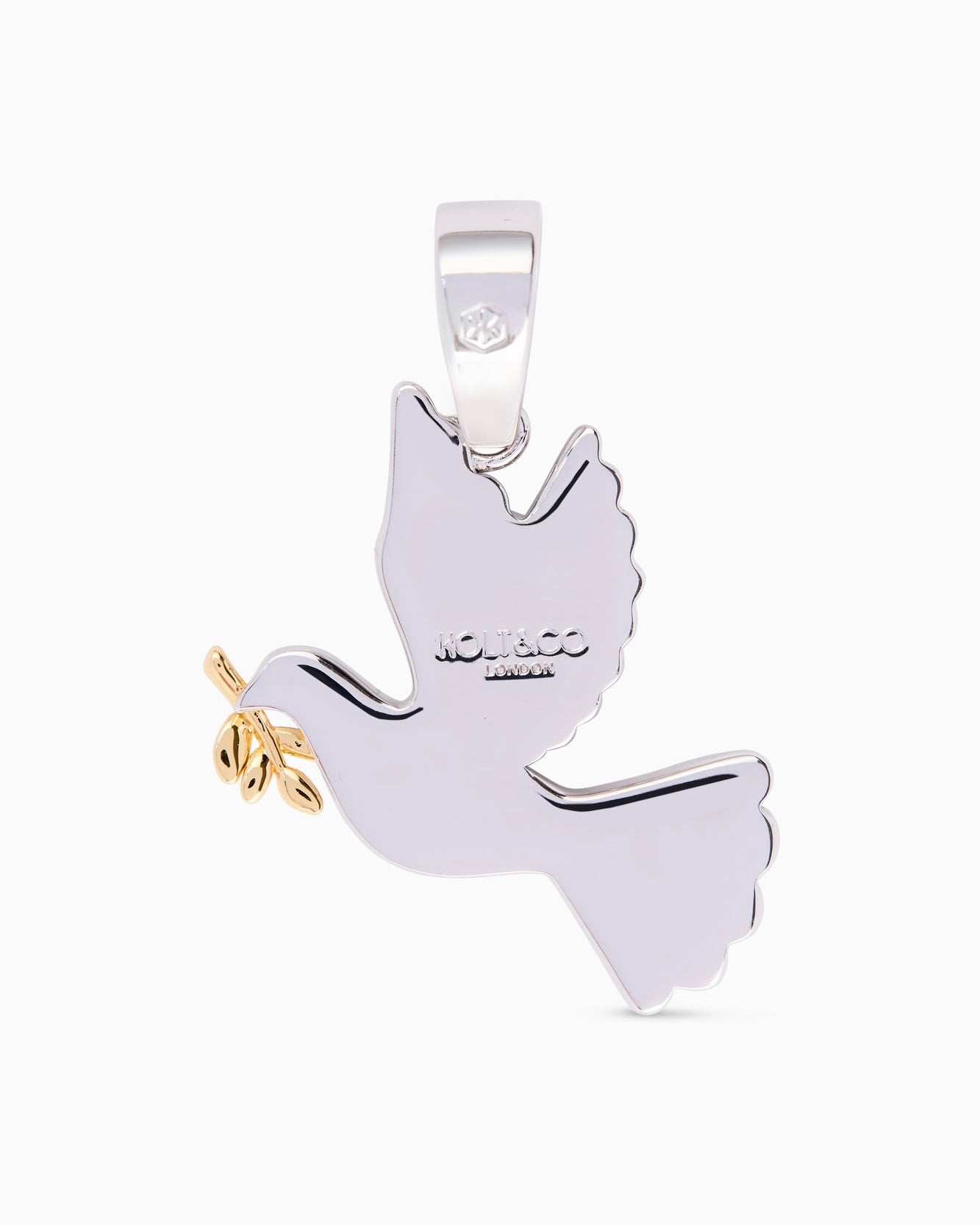 Dove Pendant (Silver) Iced