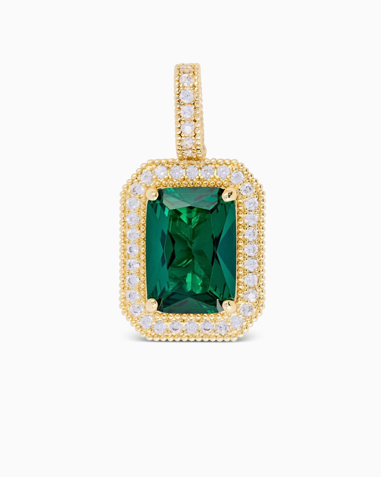 Emerald Pendant (Gold) Iced
