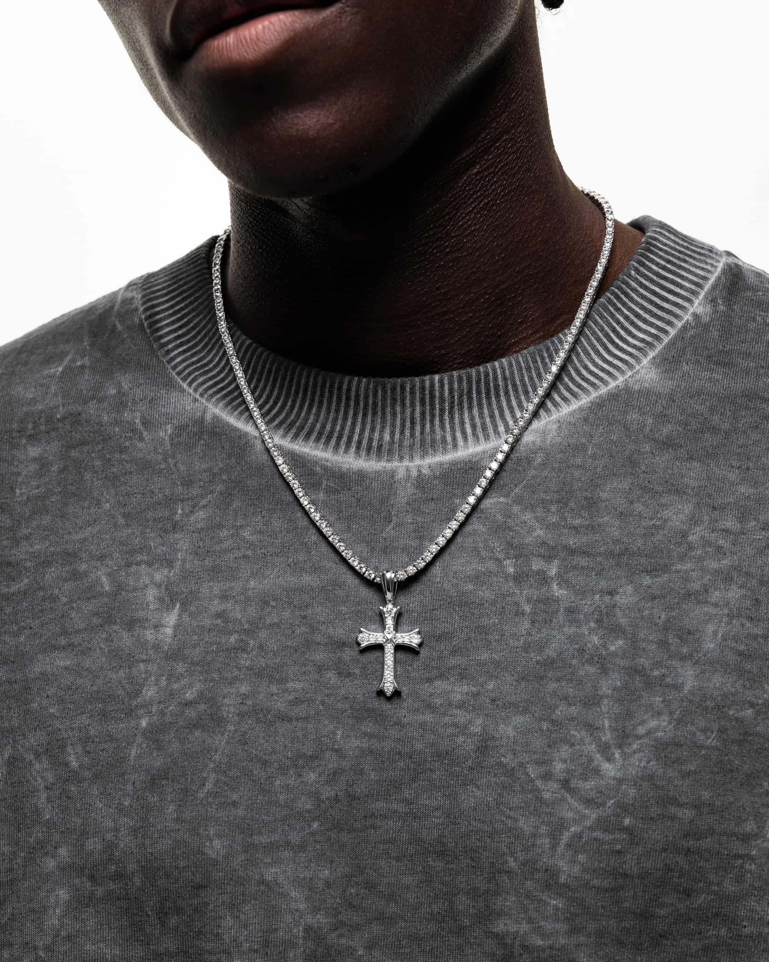 Iris Cross (Silver) Iced