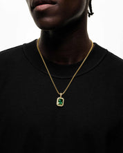 Emerald Pendant (Gold) Iced
