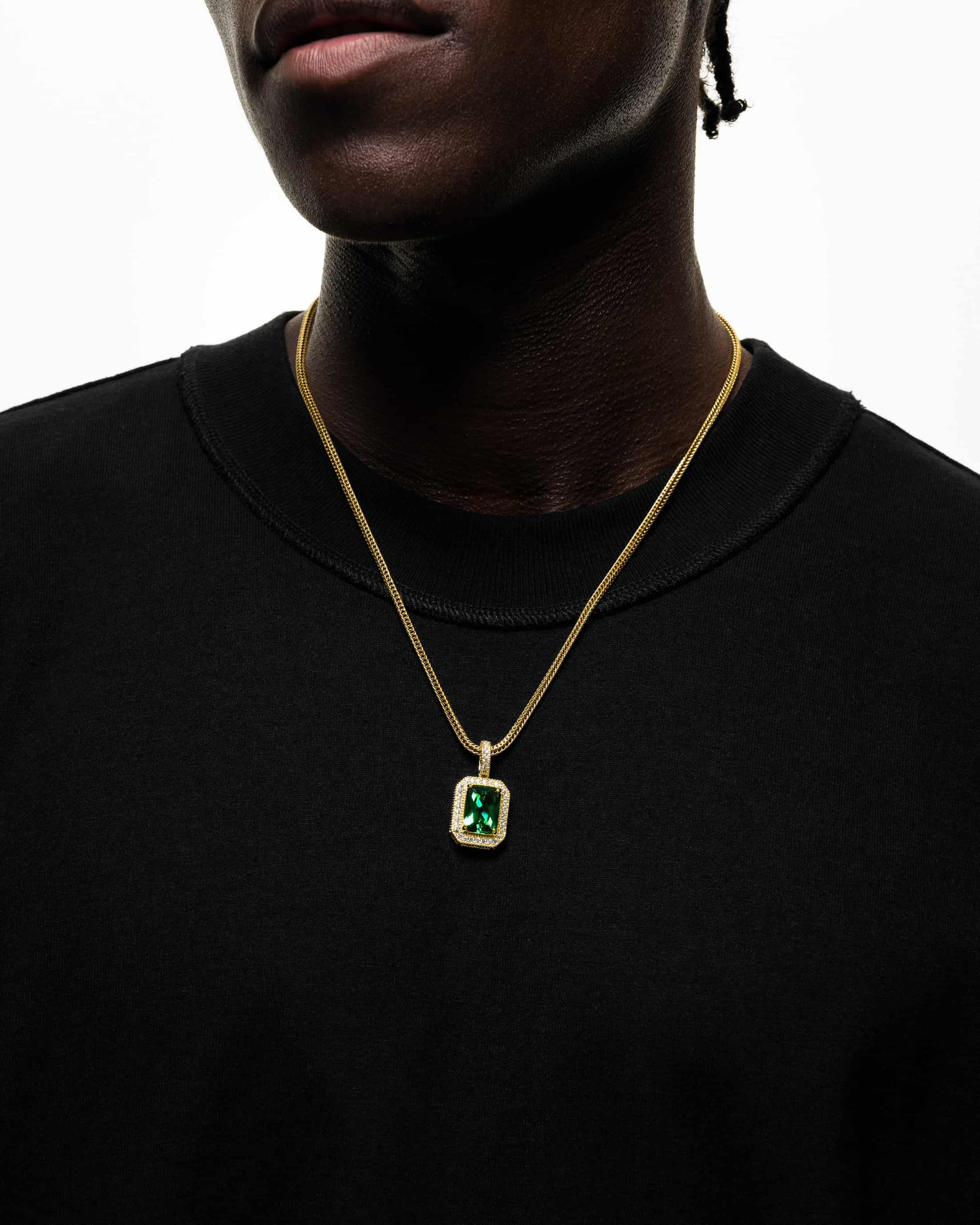 Emerald Pendant (Gold) Iced