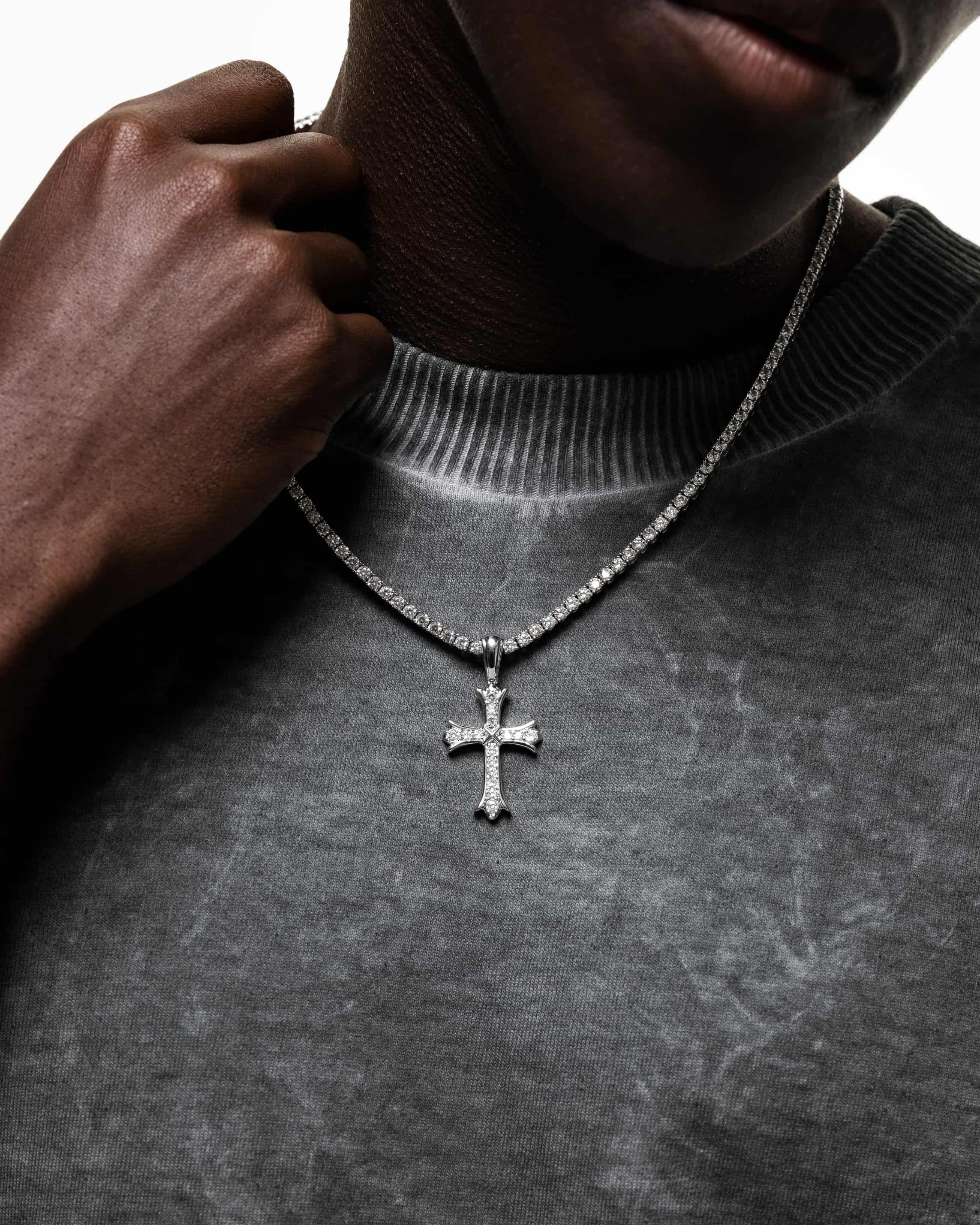 Iris Cross (Silver) Iced