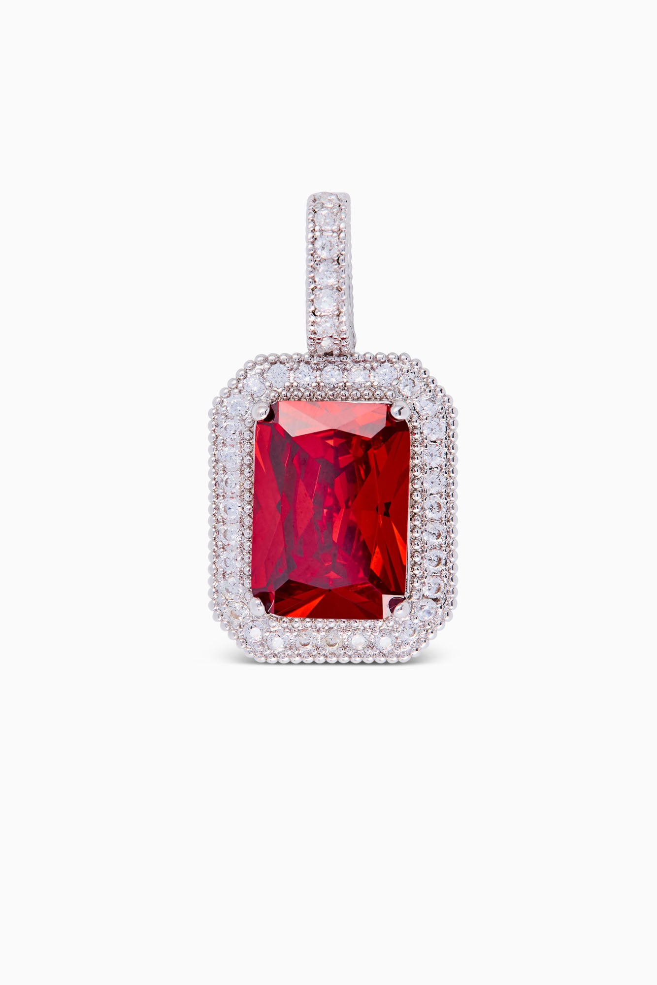 Ruby Pendant (Silver) Iced
