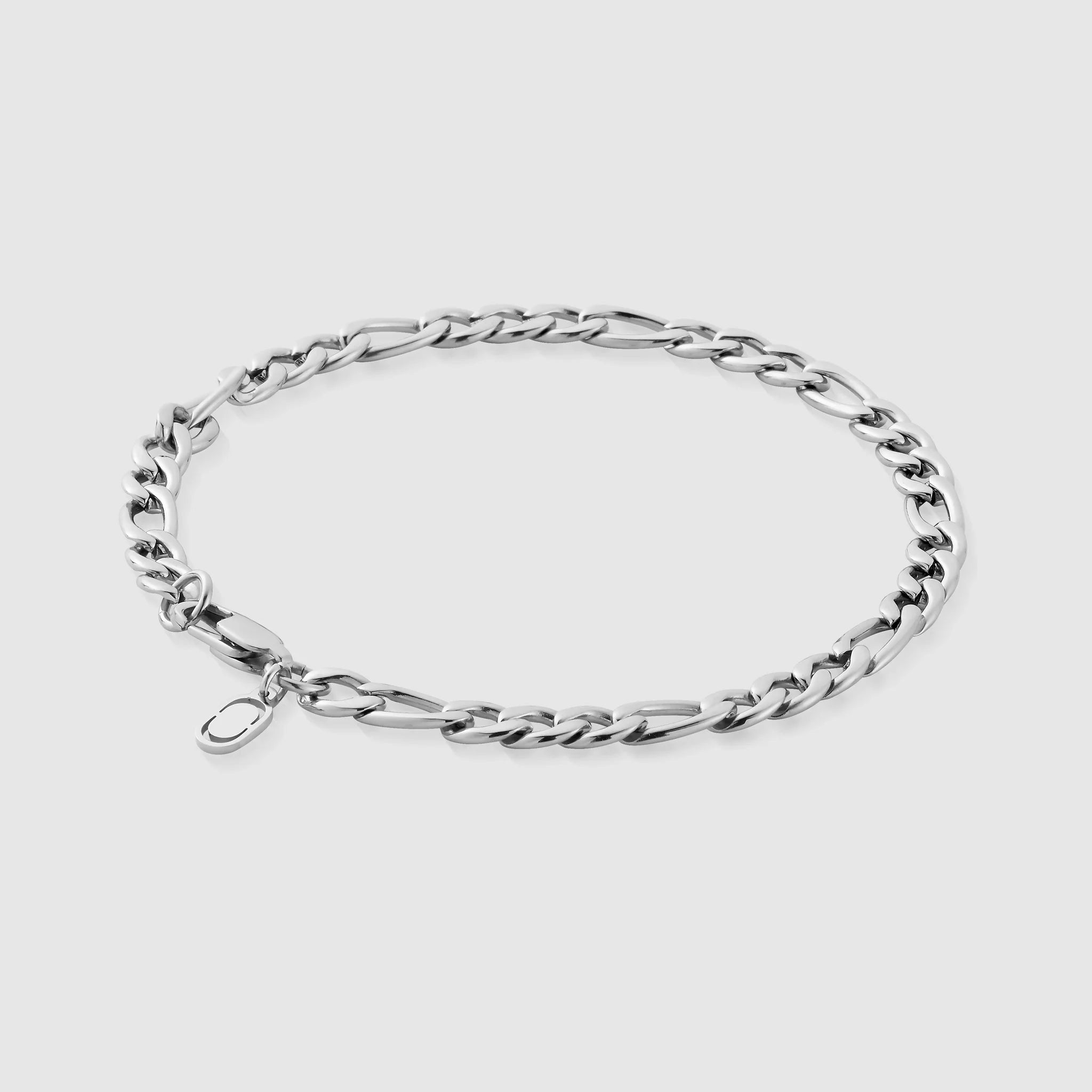 Figaro Bracelet (Silver) 9mm